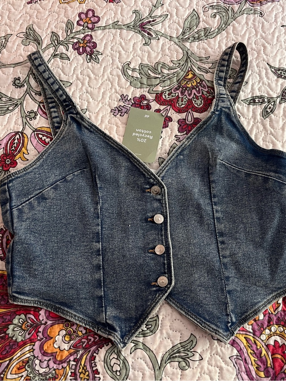 Women’s H&M Denim Tank Top Shirt Brand New Small Summer